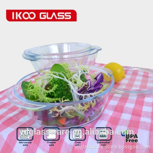 2.0L High Quality borosilicate glass casserole /pyrex glassware/oval casserole